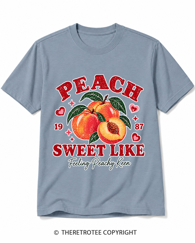 TheRetroTee 1987 Vintage Peach Graphic Cotton T-Shirt