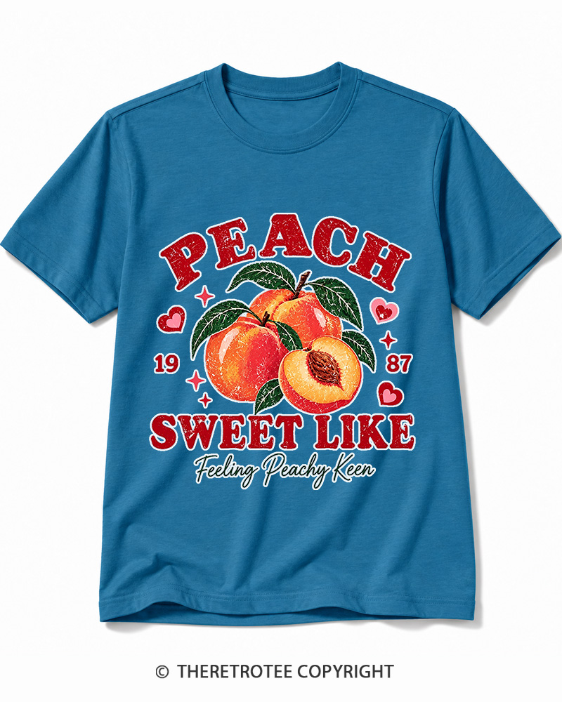 TheRetroTee 1987 Vintage Peach Graphic Cotton T-Shirt