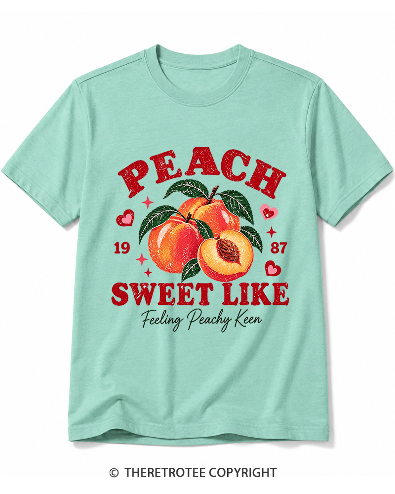 TheRetroTee 1987 Vintage Peach Graphic Cotton T-Shirt