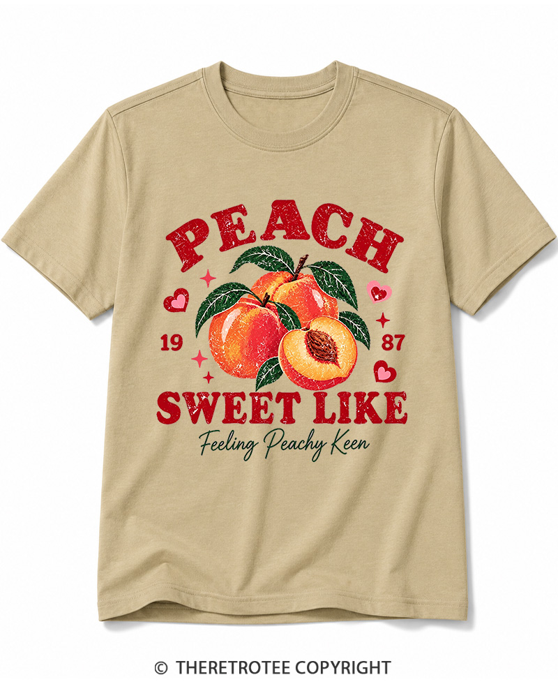 TheRetroTee 1987 Vintage Peach Graphic Cotton T-Shirt