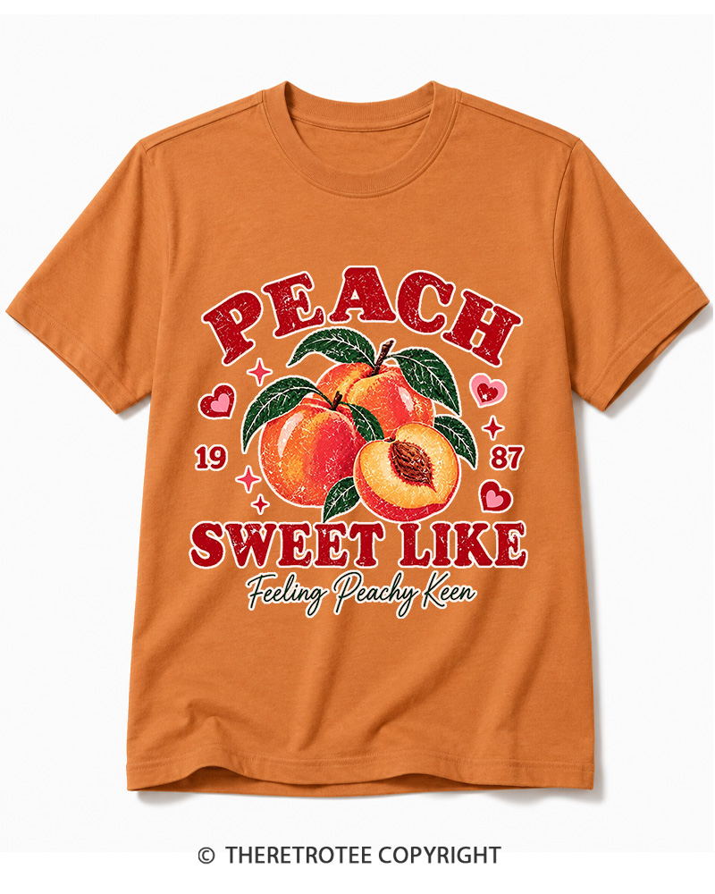 TheRetroTee 1987 Vintage Peach Graphic Cotton T-Shirt