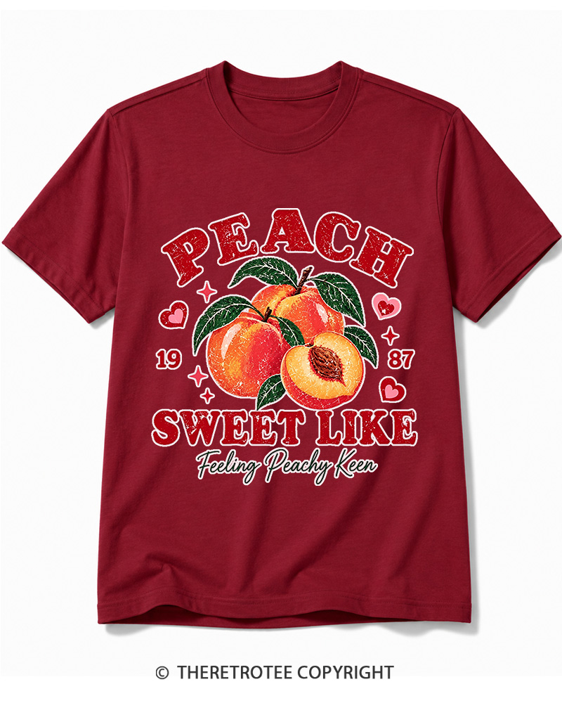 TheRetroTee 1987 Vintage Peach Graphic Cotton T-Shirt