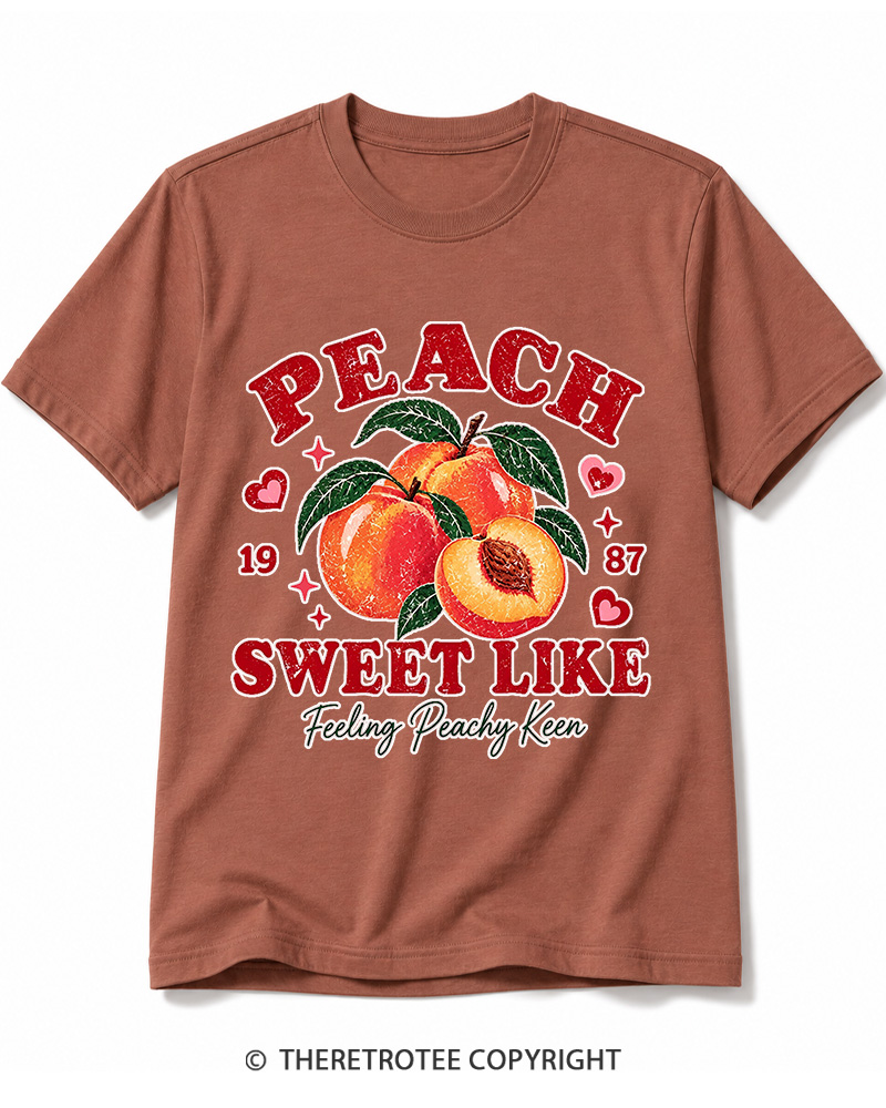 TheRetroTee 1987 Vintage Peach Graphic Cotton T-Shirt