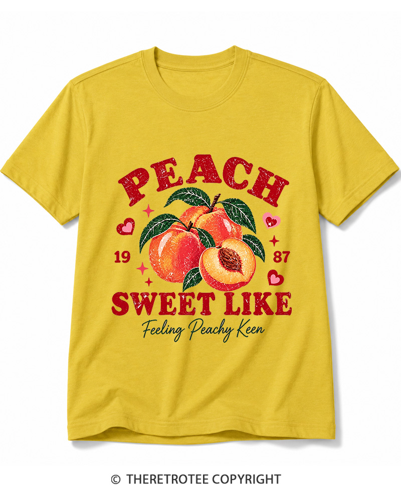 TheRetroTee 1987 Vintage Peach Graphic Cotton T-Shirt