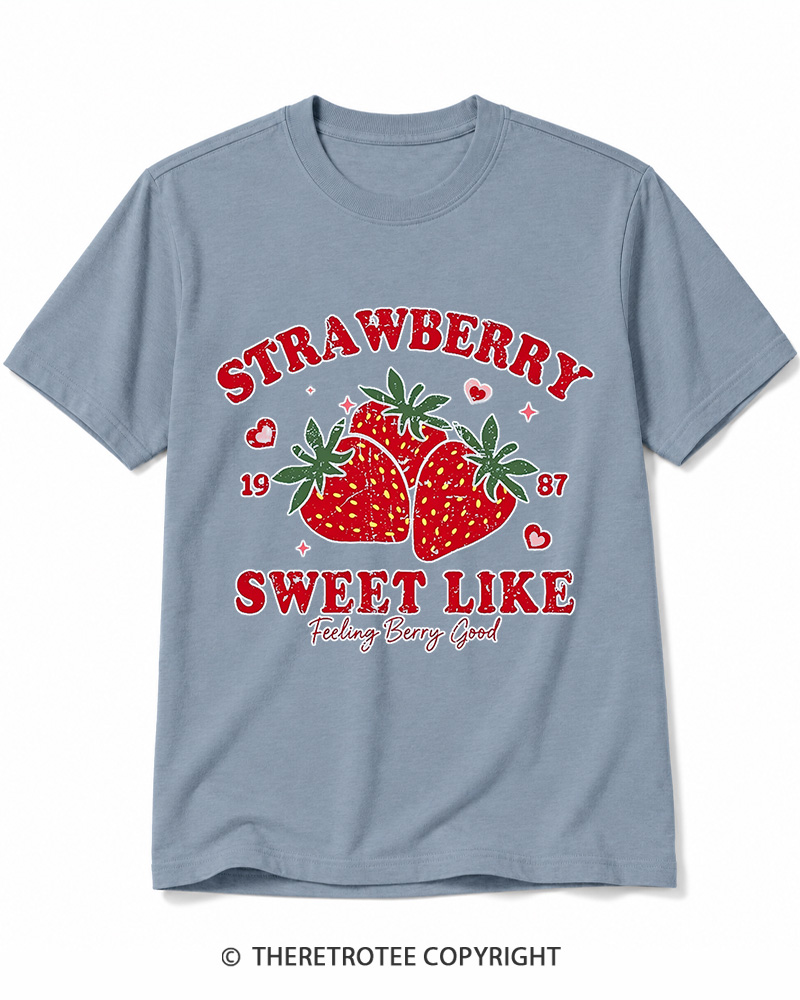 TheRetroTee 1987 Vintage Strawberry Graphic Cotton T-Shirt