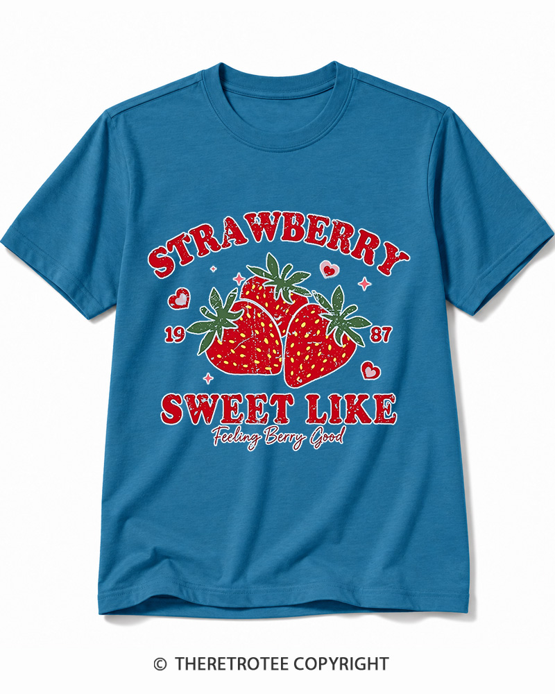 TheRetroTee 1987 Vintage Strawberry Graphic Cotton T-Shirt
