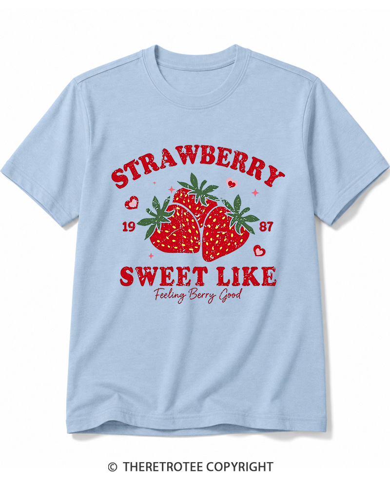 TheRetroTee 1987 Vintage Strawberry Graphic Cotton T-Shirt