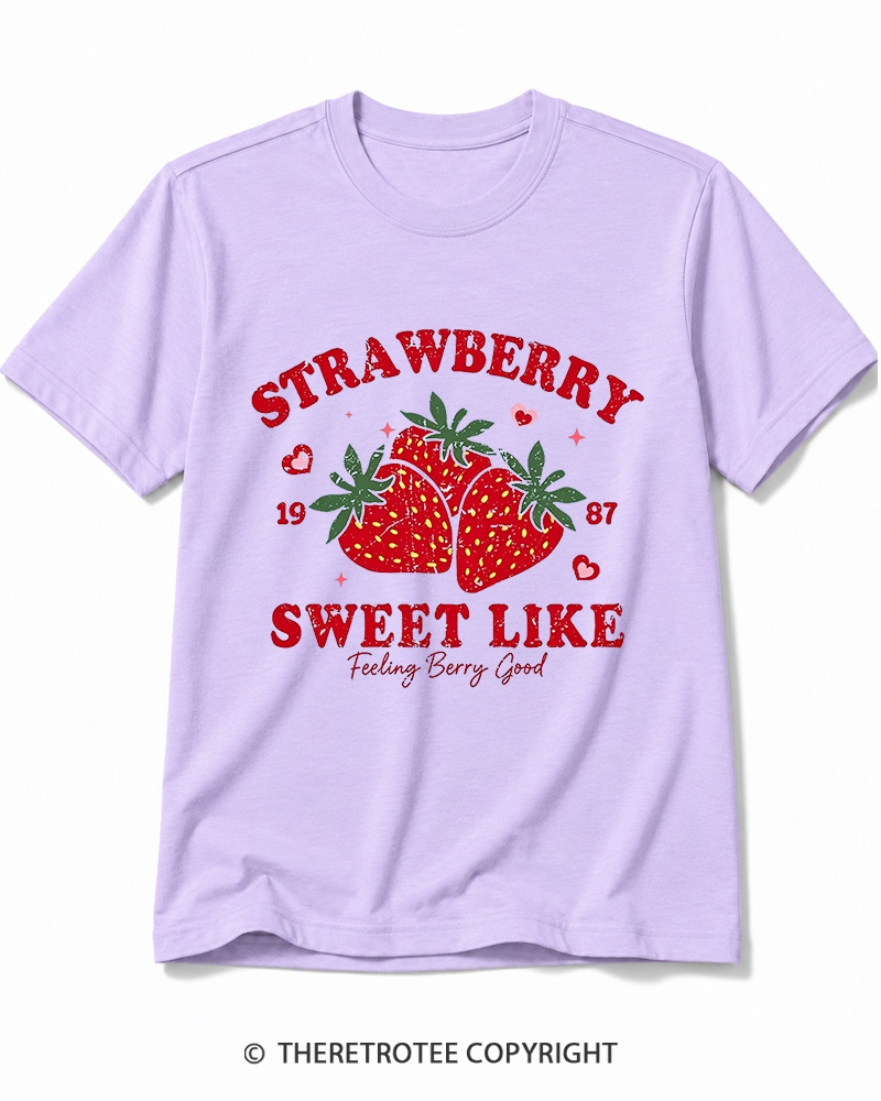 TheRetroTee 1987 Vintage Strawberry Graphic Cotton T-Shirt