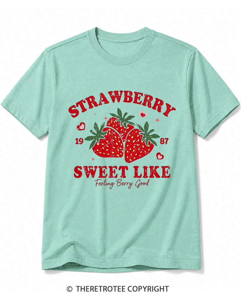 TheRetroTee 1987 Vintage Strawberry Graphic Cotton T-Shirt