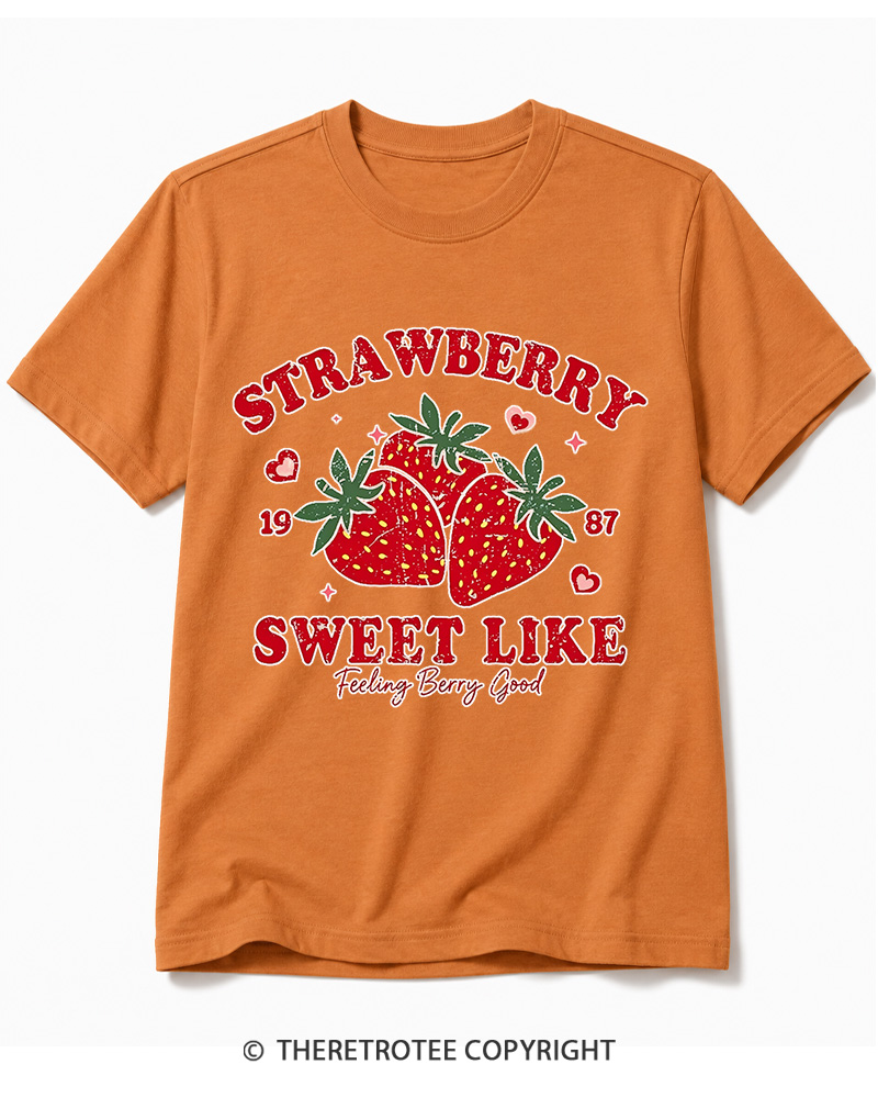 TheRetroTee 1987 Vintage Strawberry Graphic Cotton T-Shirt