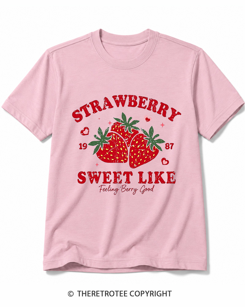 TheRetroTee 1987 Vintage Strawberry Graphic Cotton T-Shirt
