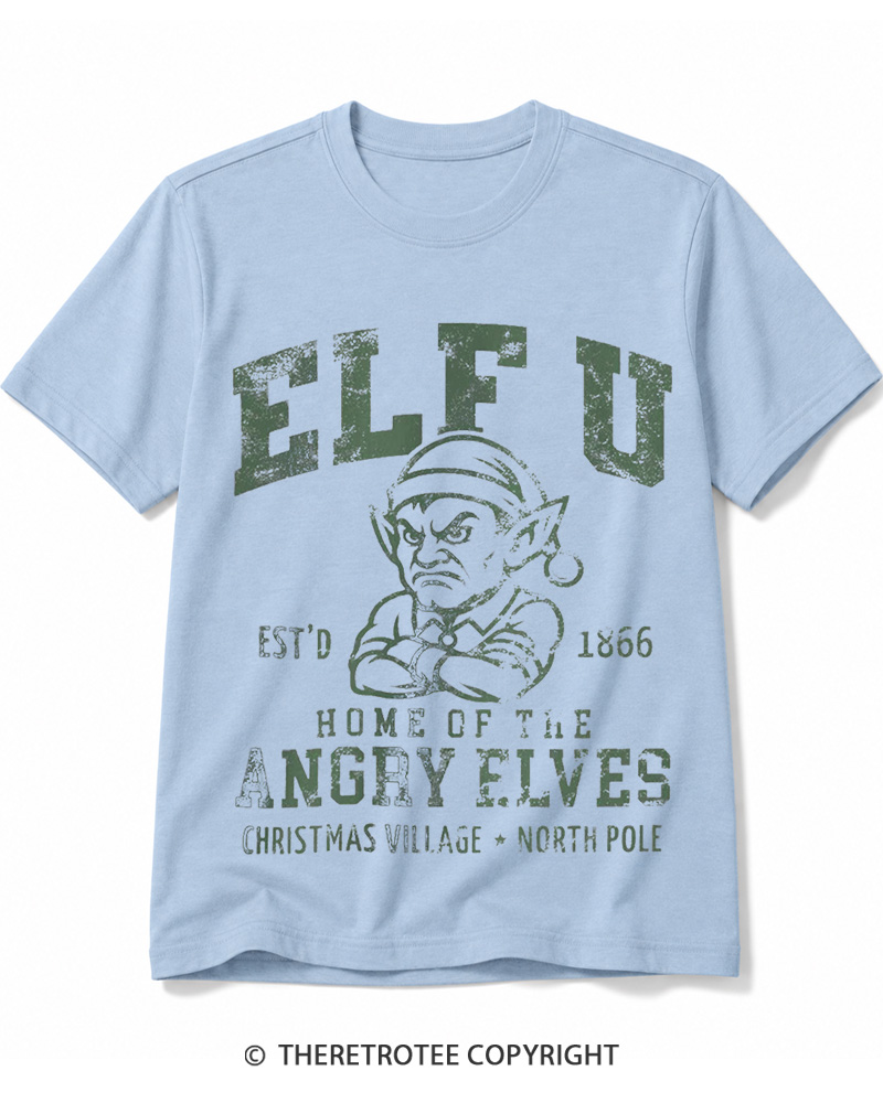 TheRetroTee Elf U F-Bomb Pun Vintage  Cotton T-Shirt