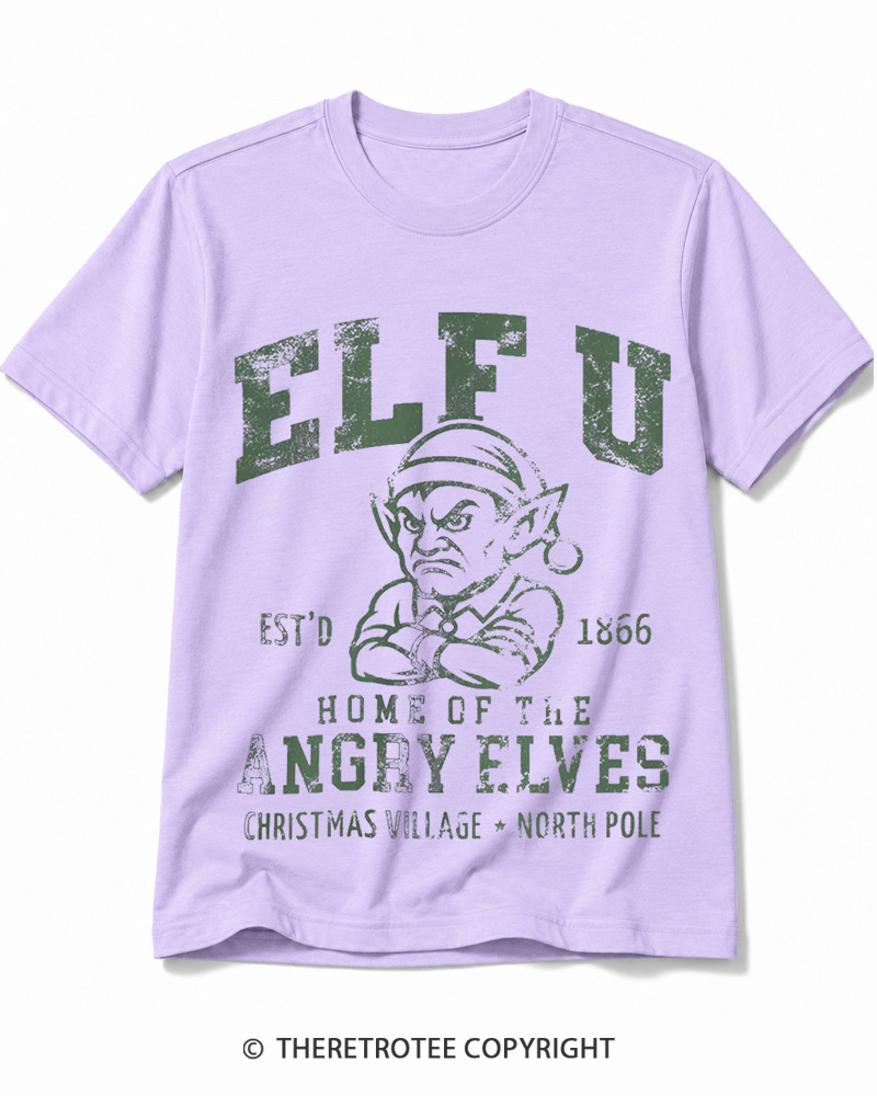 TheRetroTee Elf U F-Bomb Pun Vintage  Cotton T-Shirt