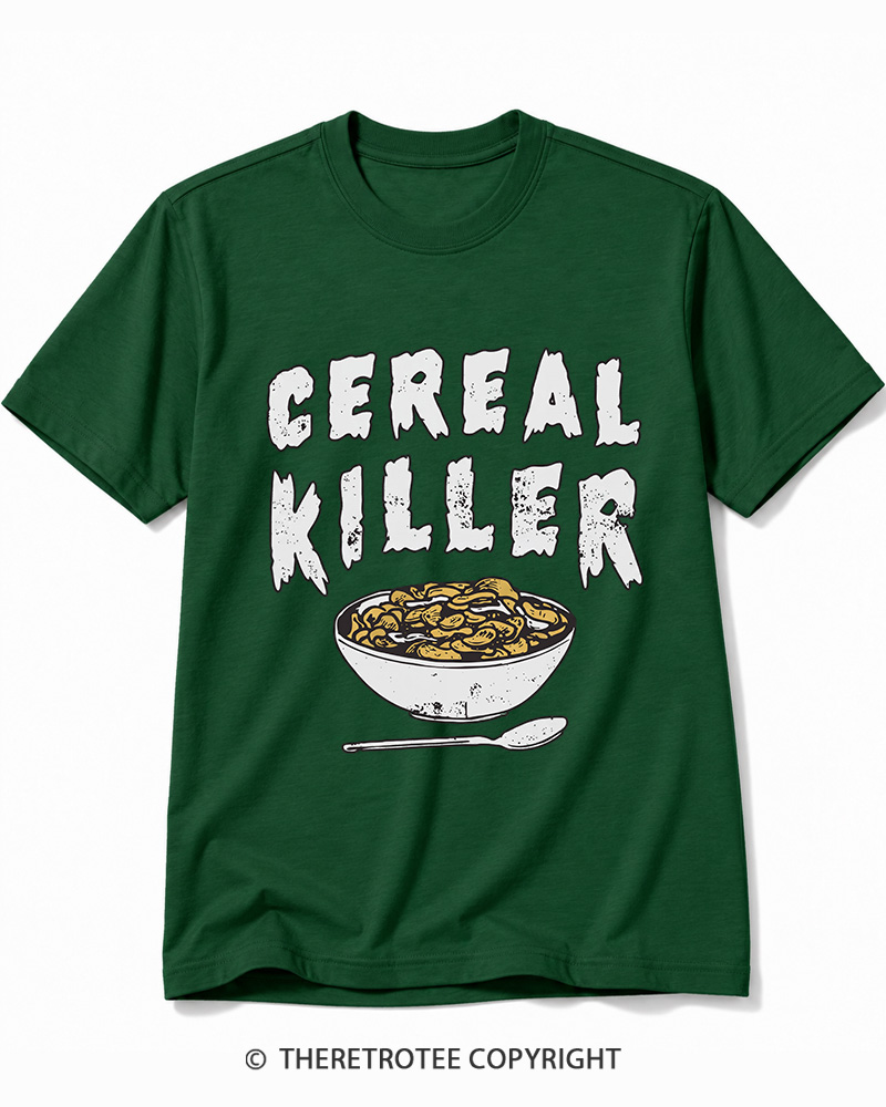 TheRetroTee Cereal Killer 1980s Cotton T-Shirt