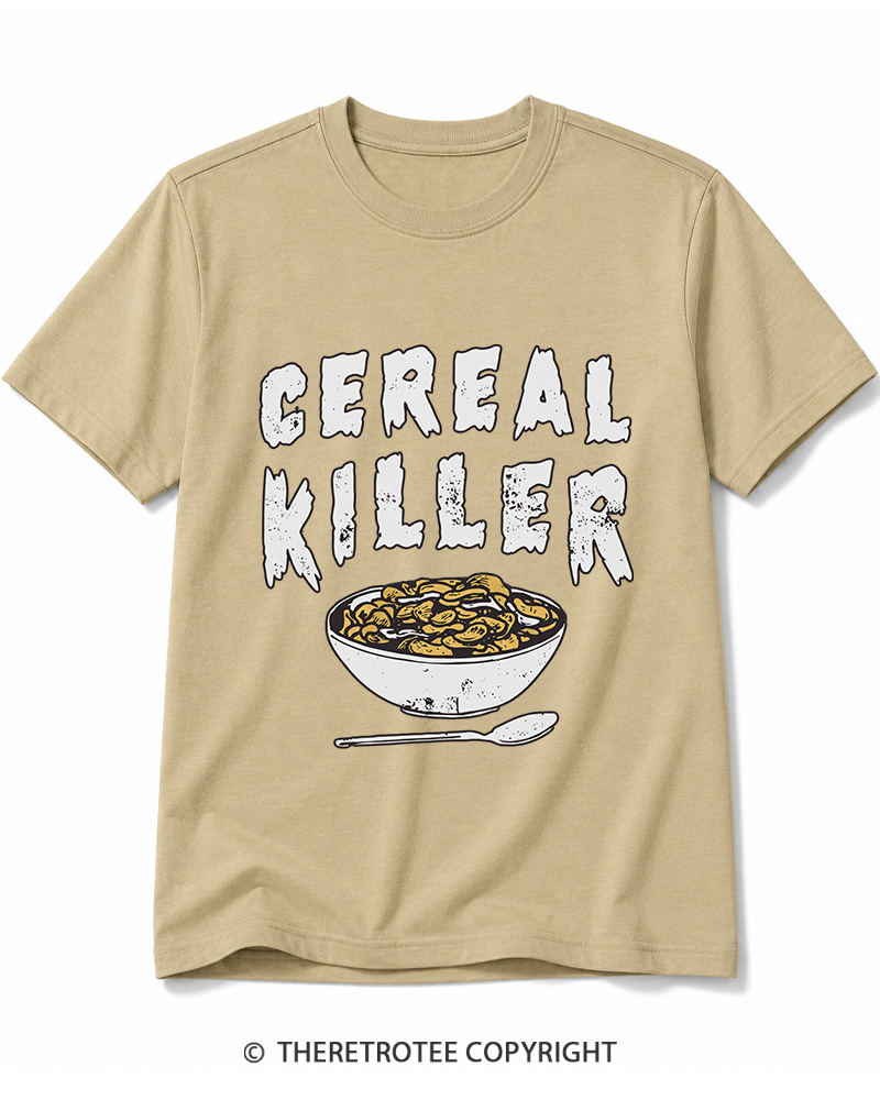 TheRetroTee Cereal Killer 1980s Cotton T-Shirt