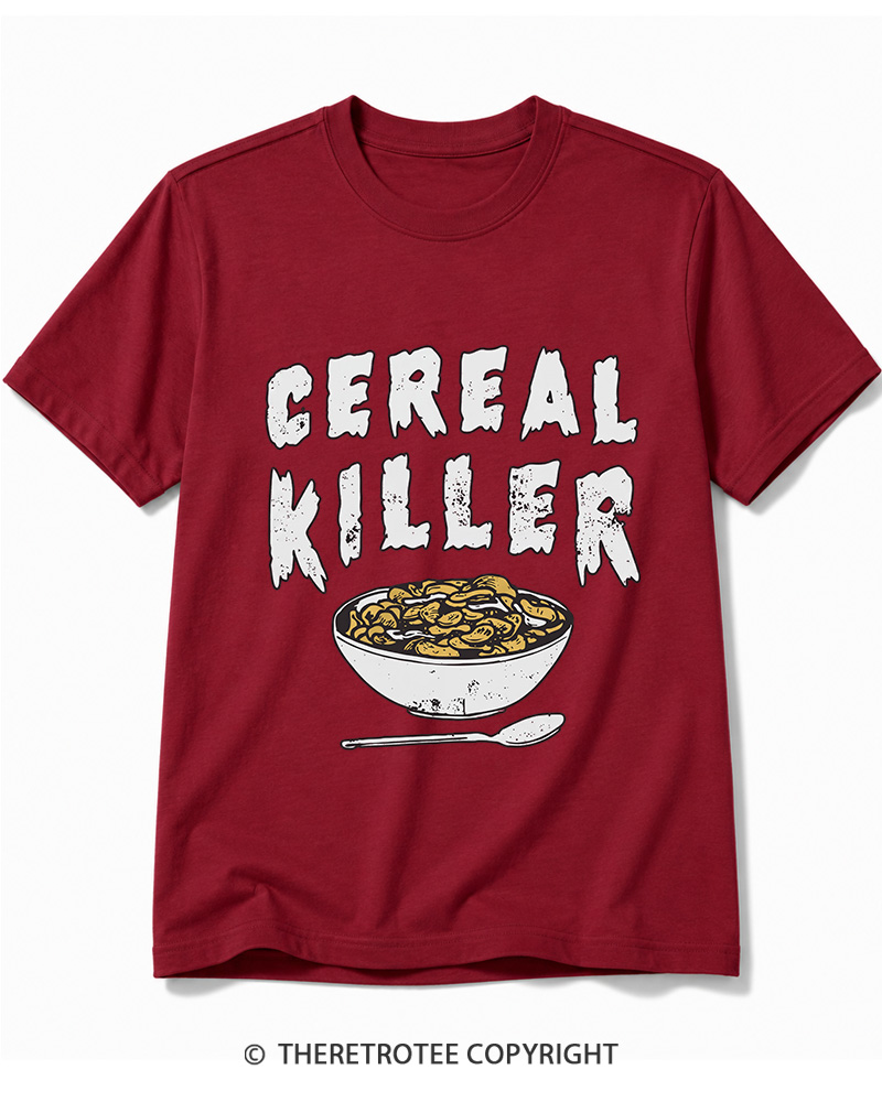 TheRetroTee Cereal Killer 1980s Cotton T-Shirt
