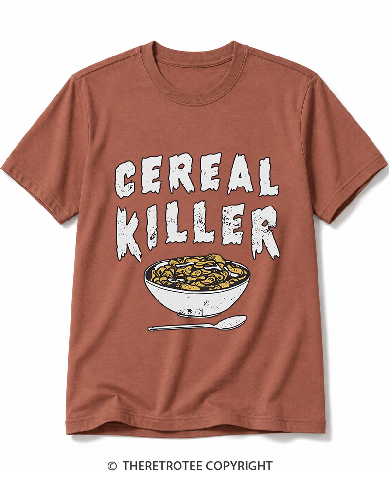 TheRetroTee Cereal Killer 1980s Cotton T-Shirt