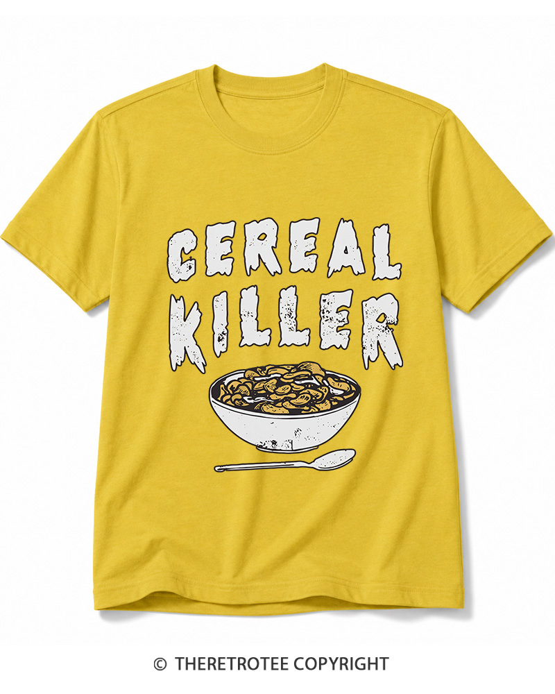 TheRetroTee Cereal Killer 1980s Cotton T-Shirt