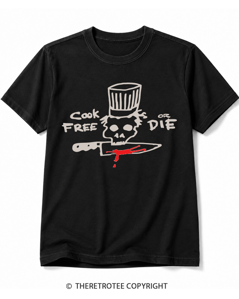 TheRetroTee Cook Free or Die 1990s Cotton T-Shirt