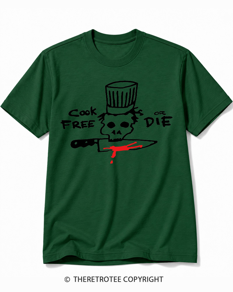 TheRetroTee Cook Free or Die 1990s Cotton T-Shirt