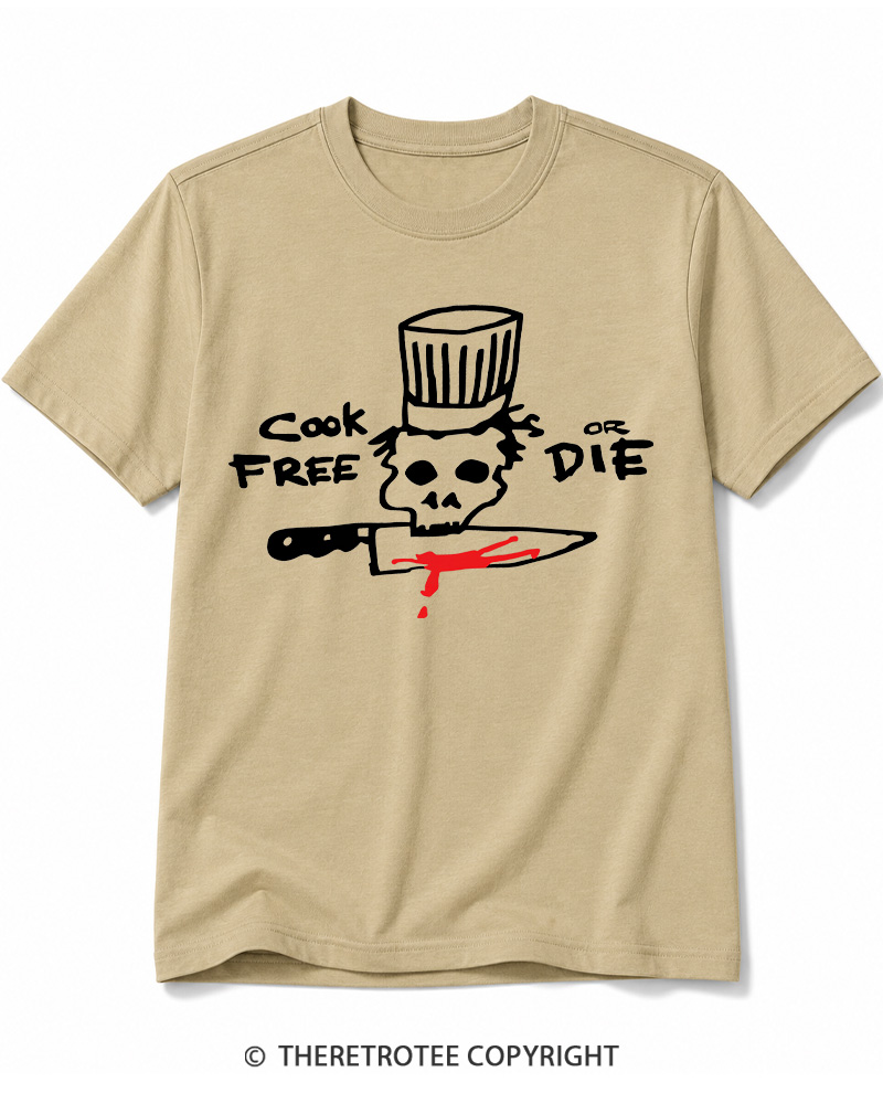 TheRetroTee Cook Free or Die 1990s Cotton T-Shirt