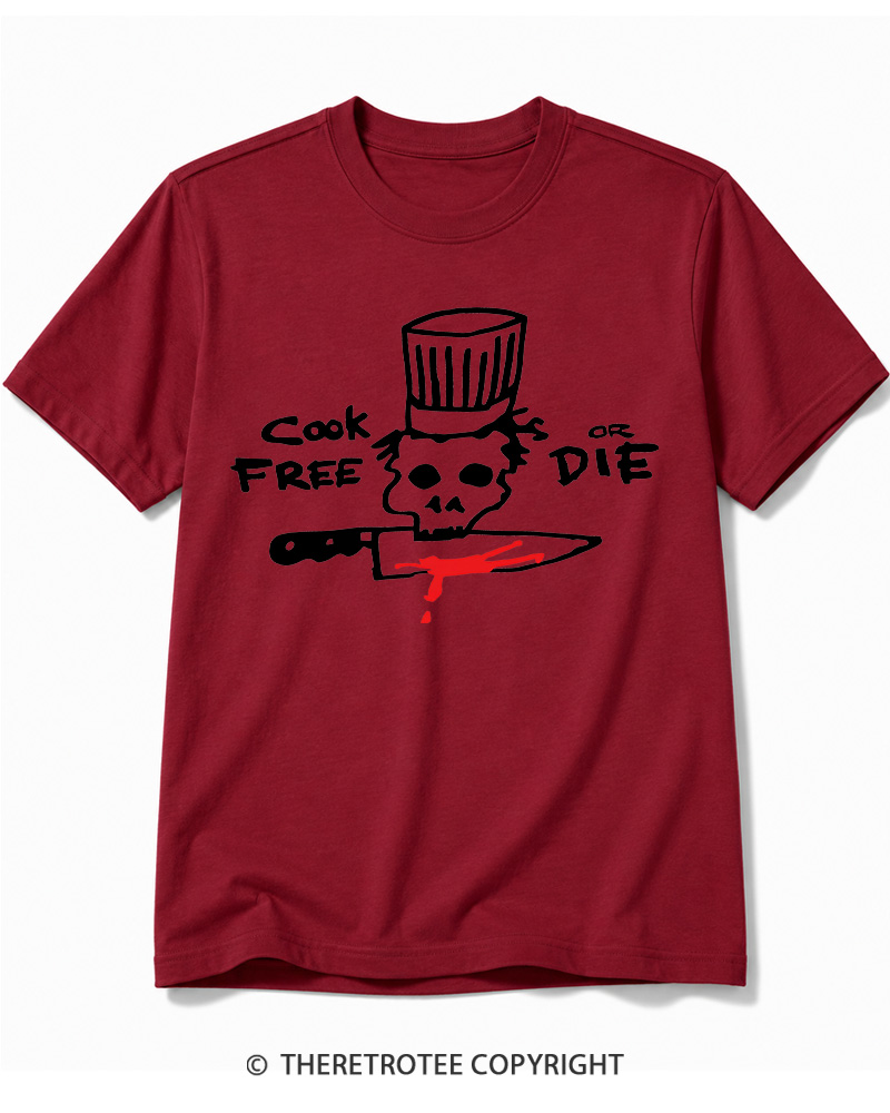 TheRetroTee Cook Free or Die 1990s Cotton T-Shirt