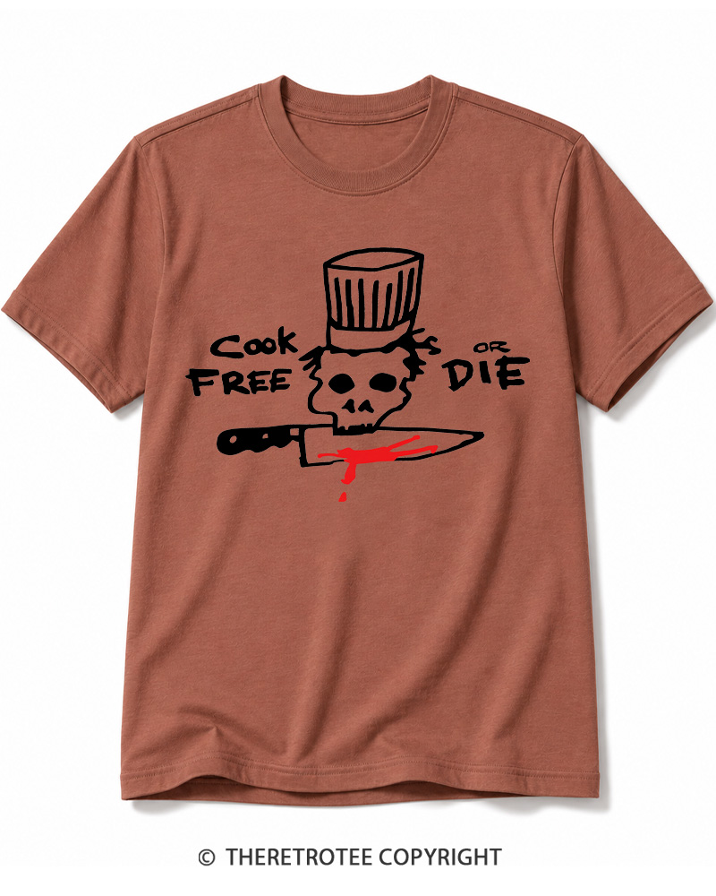 TheRetroTee Cook Free or Die 1990s Cotton T-Shirt
