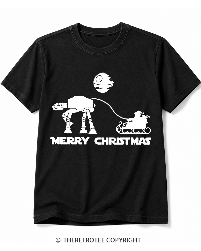TheRetroTee Merry Christmas 1980s Cotton T-Shirt