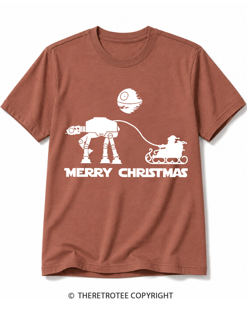 TheRetroTee Merry Christmas 1980s Cotton T-Shirt