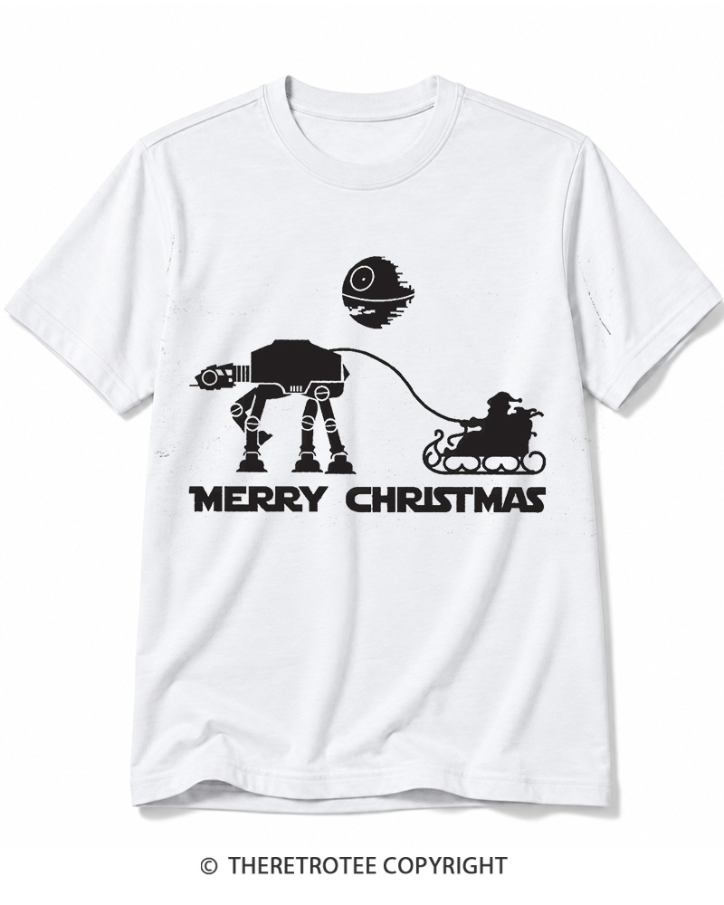 TheRetroTee Merry Christmas 1980s Cotton T-Shirt