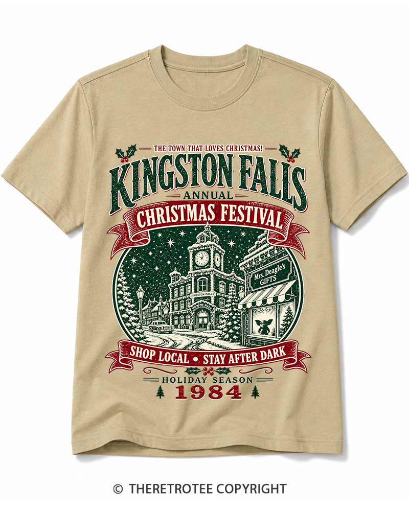 TheRetroTee The Town That Loves Christmas 1980s Cotton T-Shirt