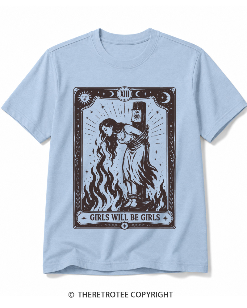 TheRetroTee Girls Will Be Girls 1960s Halloween Cotton T-Shirt