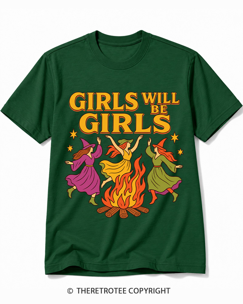 TheRetroTee Girls Will Be Girls 1970s Cotton T-Shirt