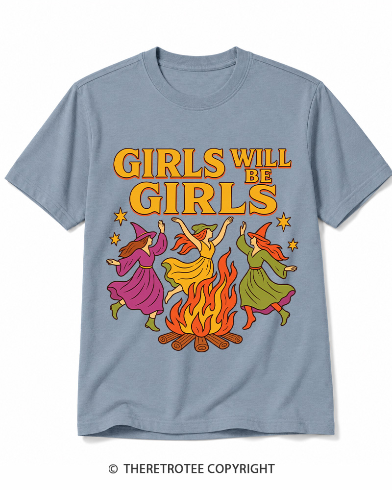 TheRetroTee Girls Will Be Girls 1970s Cotton T-Shirt