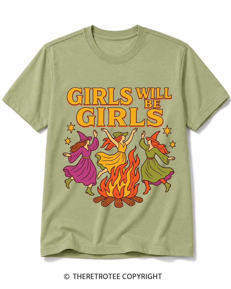 TheRetroTee Girls Will Be Girls 1970s Cotton T-Shirt