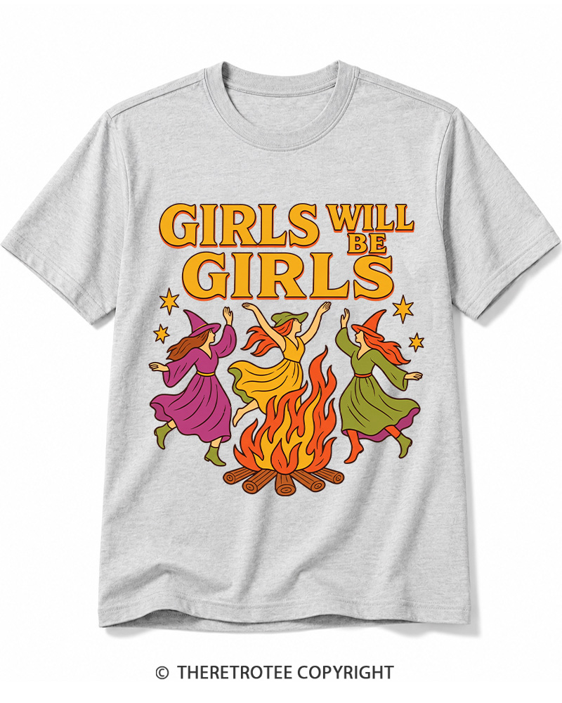 TheRetroTee Girls Will Be Girls 1970s Cotton T-Shirt