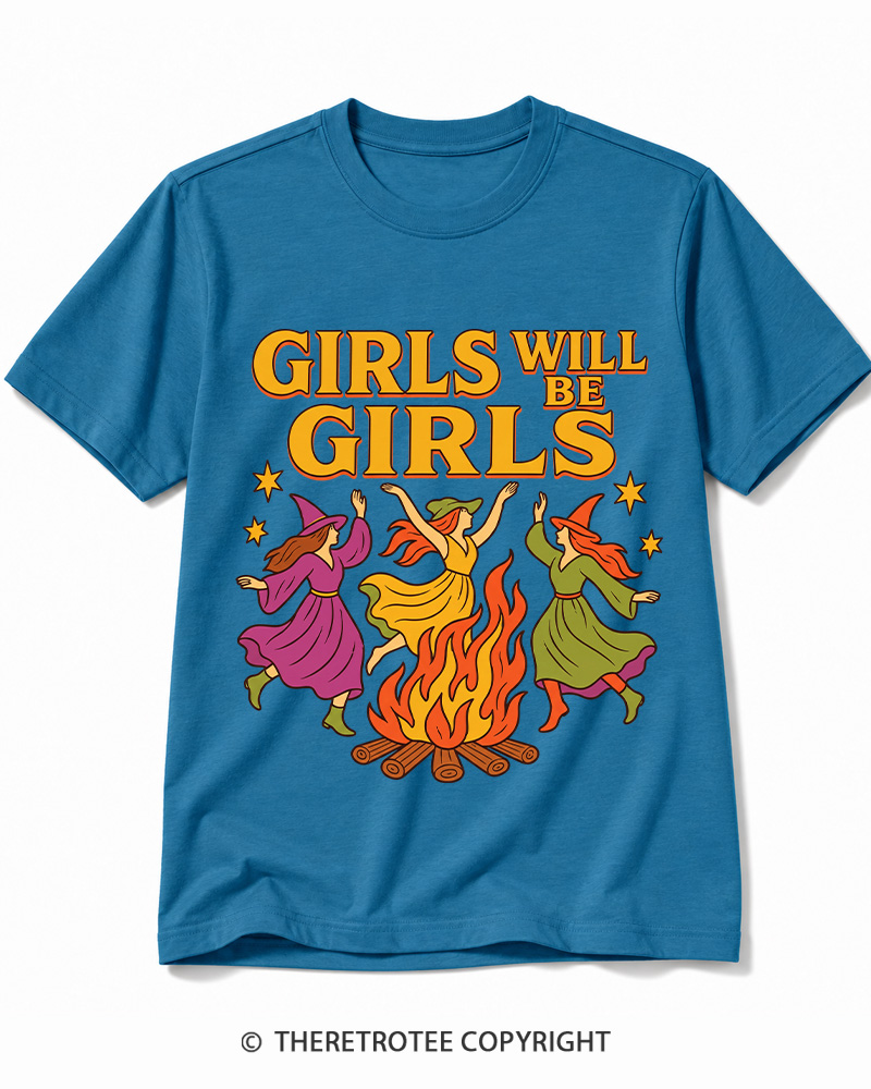 TheRetroTee Girls Will Be Girls 1970s Cotton T-Shirt