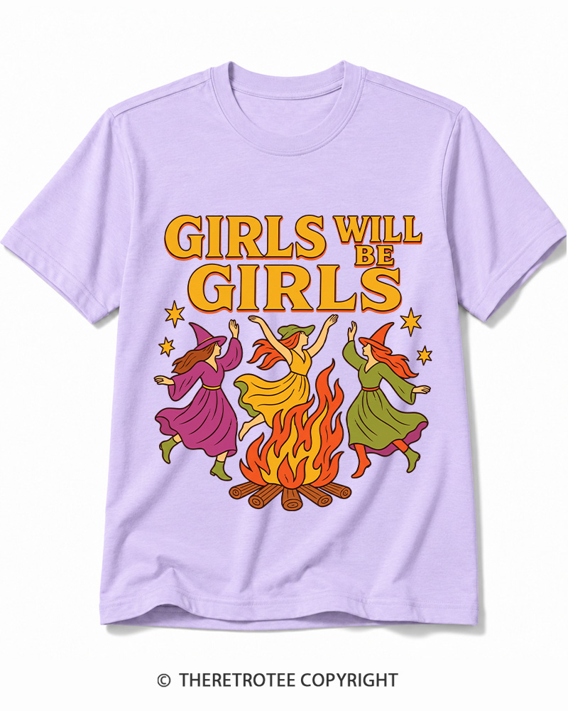 TheRetroTee Girls Will Be Girls 1970s Cotton T-Shirt