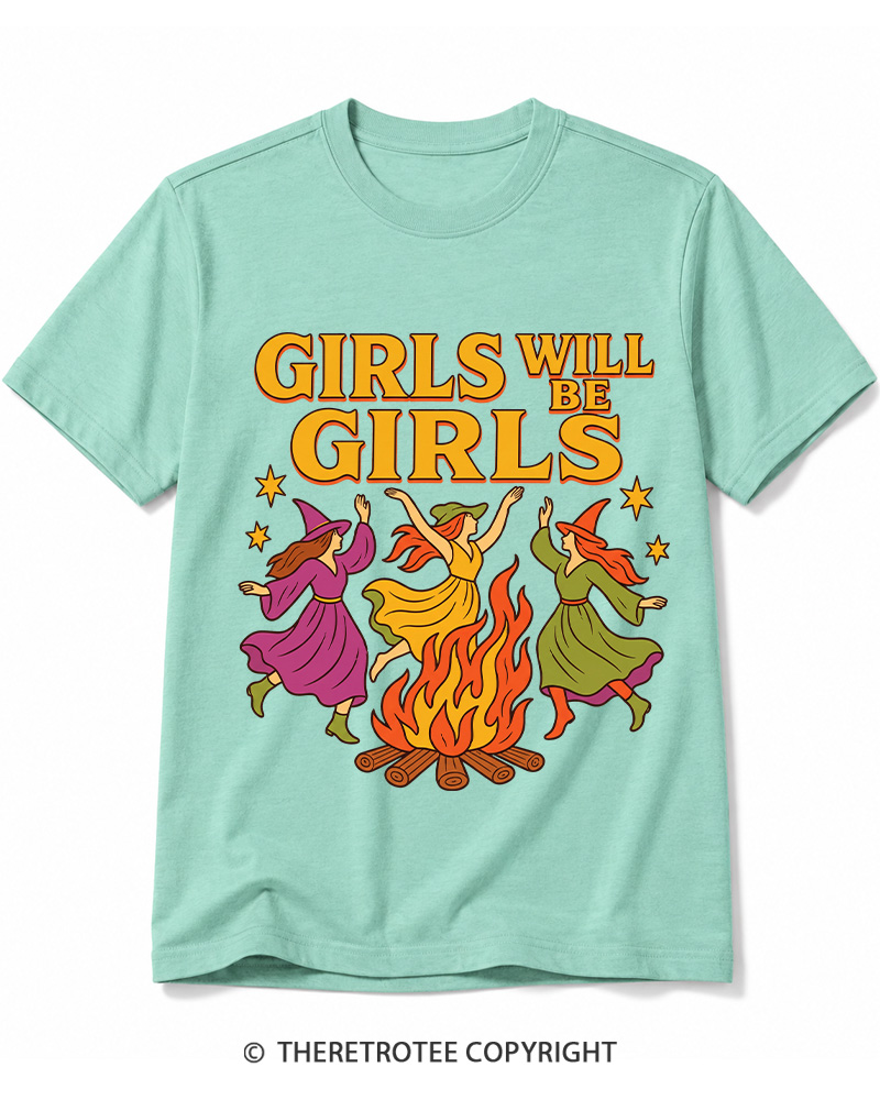 TheRetroTee Girls Will Be Girls 1970s Cotton T-Shirt