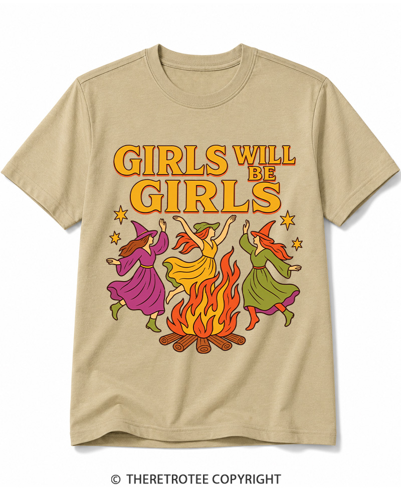 TheRetroTee Girls Will Be Girls 1970s Cotton T-Shirt
