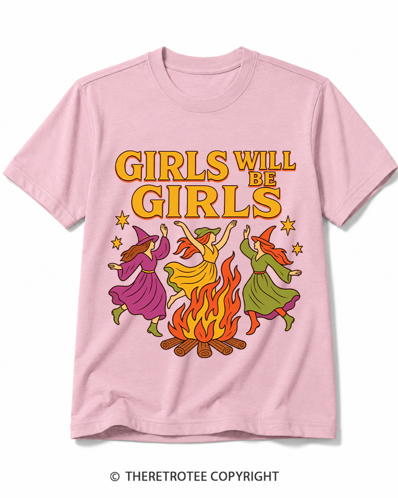 TheRetroTee Girls Will Be Girls 1970s Cotton T-Shirt