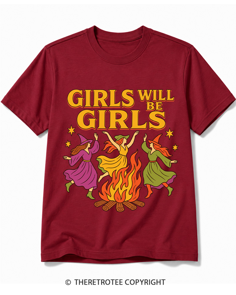 TheRetroTee Girls Will Be Girls 1970s Cotton T-Shirt