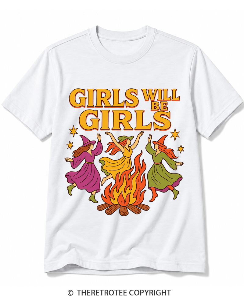 TheRetroTee Girls Will Be Girls 1970s Cotton T-Shirt