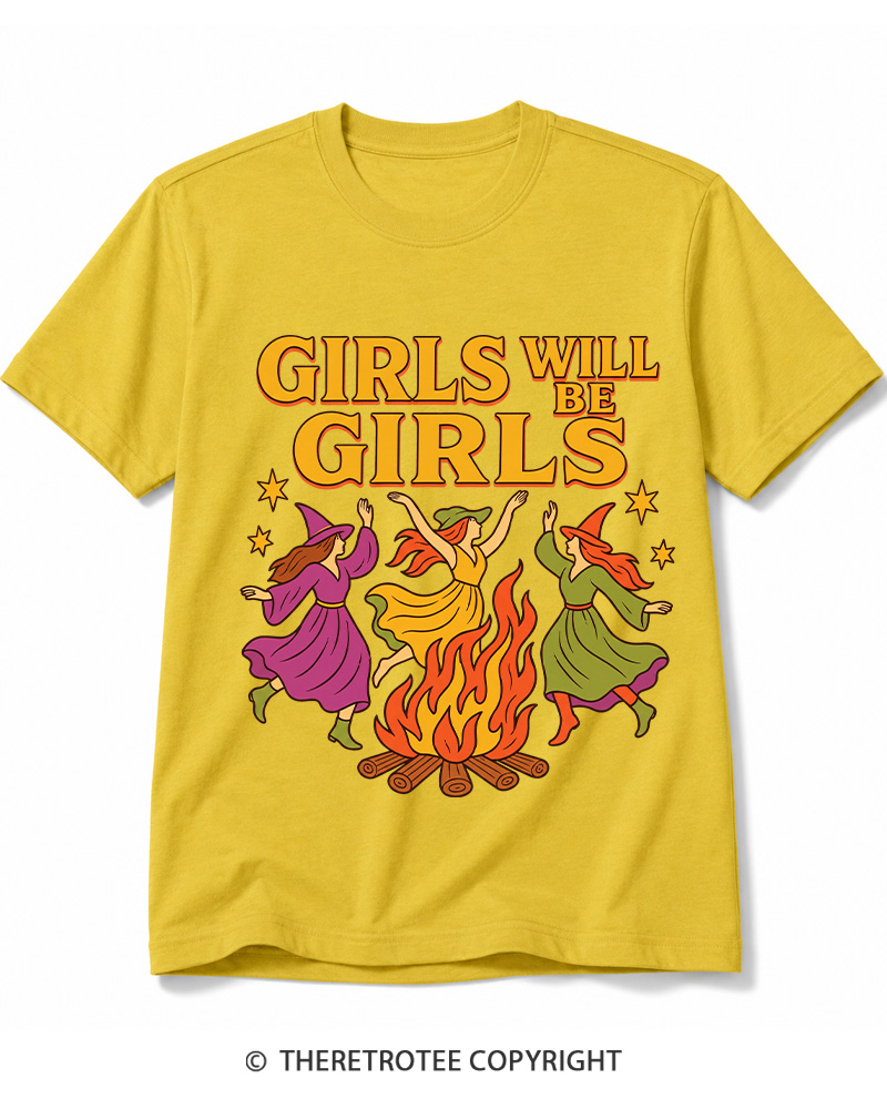 TheRetroTee Girls Will Be Girls 1970s Cotton T-Shirt