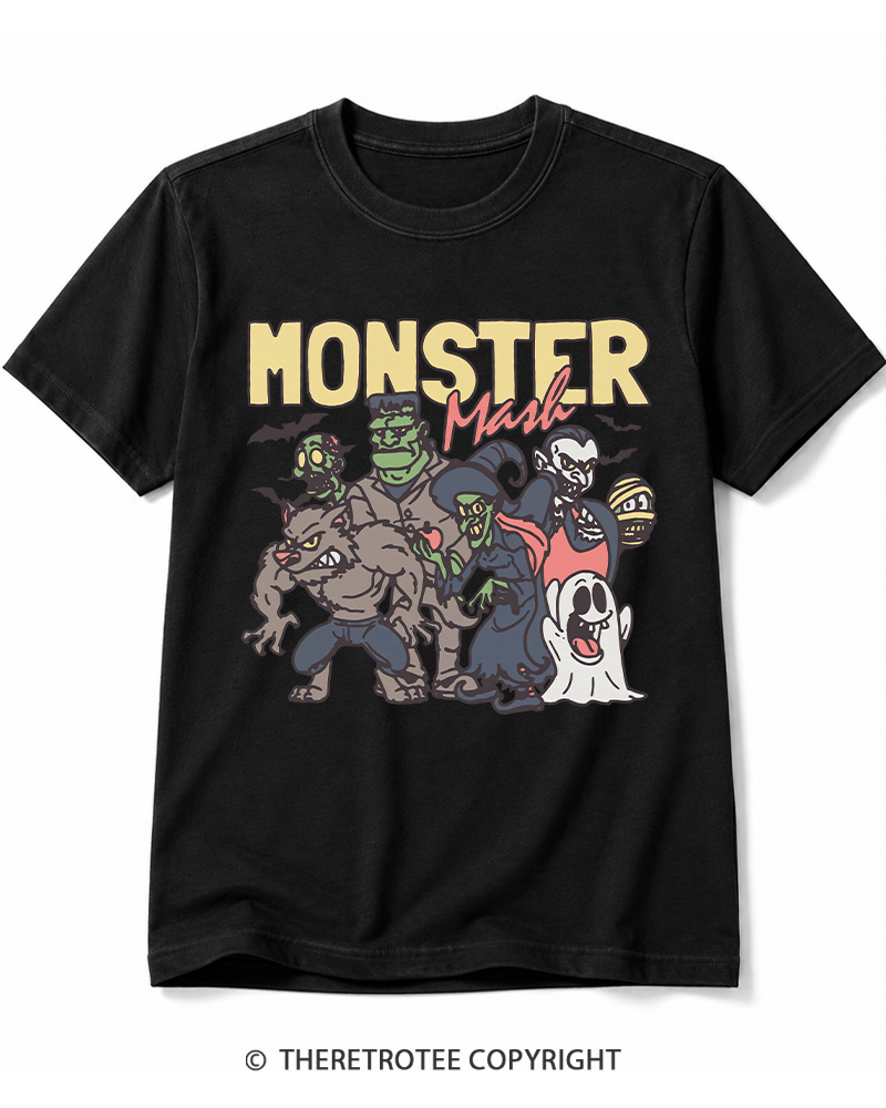 TheRetroTee Halloween Monster Mash Cotton T-Shirt