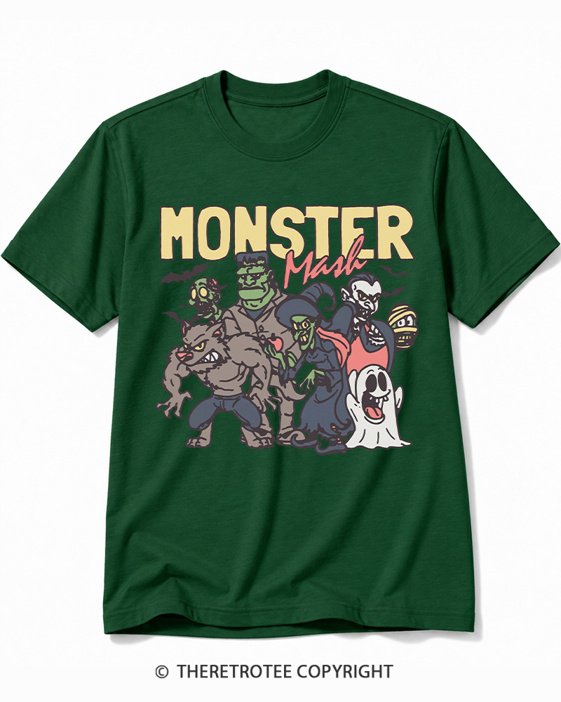 TheRetroTee Halloween Monster Mash Cotton T-Shirt