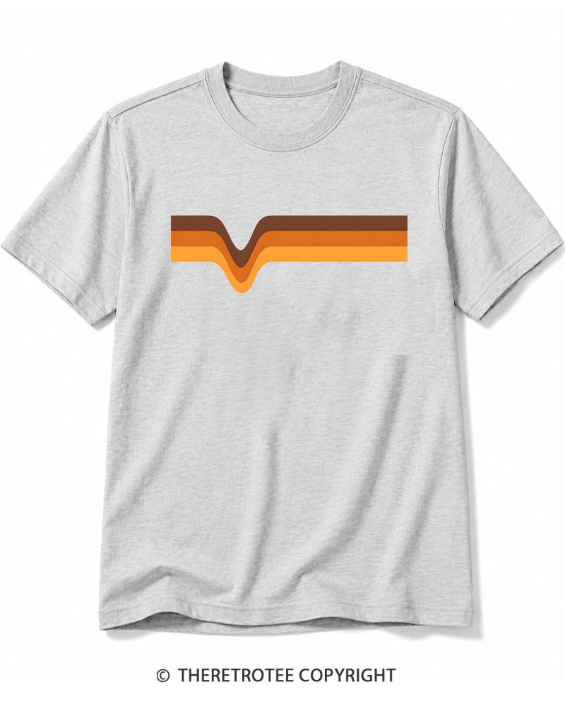 TheRetroTee 1970s Stripes Brown Orange Yellow Cotton T-Shirt