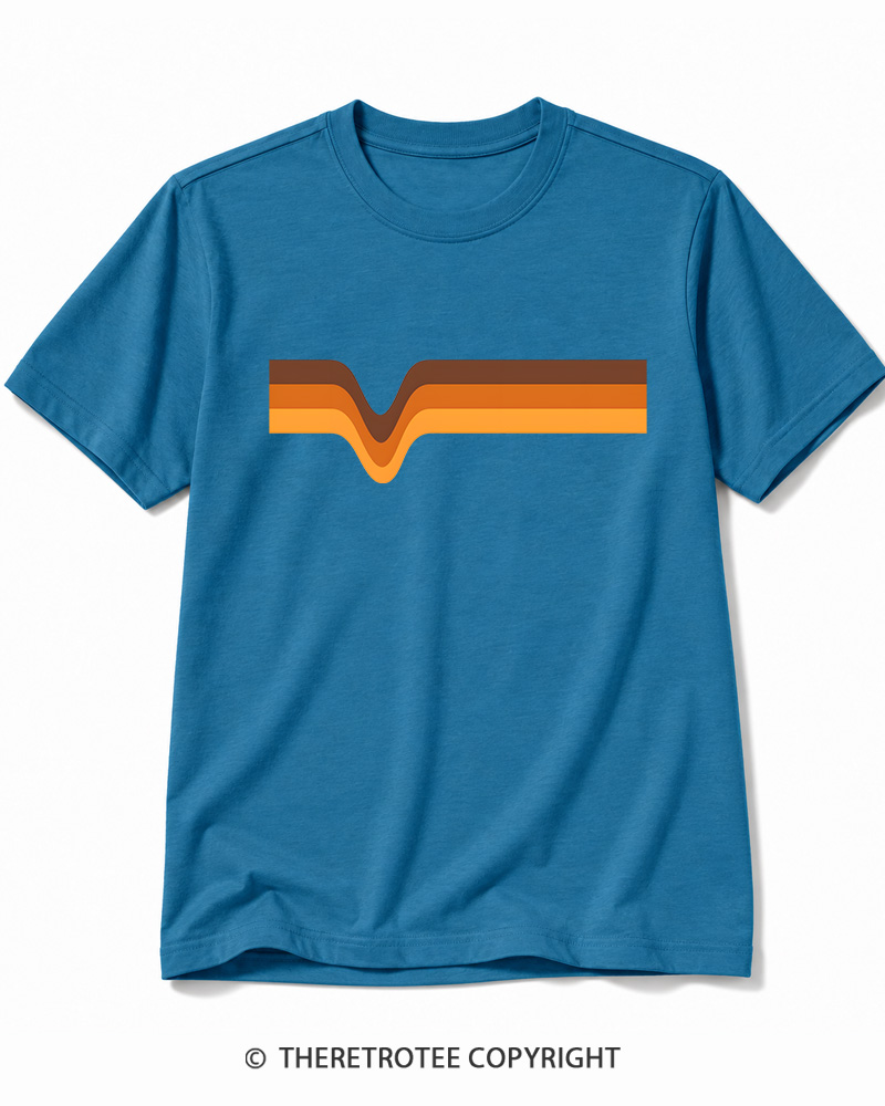 TheRetroTee 1970s Stripes Brown Orange Yellow Cotton T-Shirt