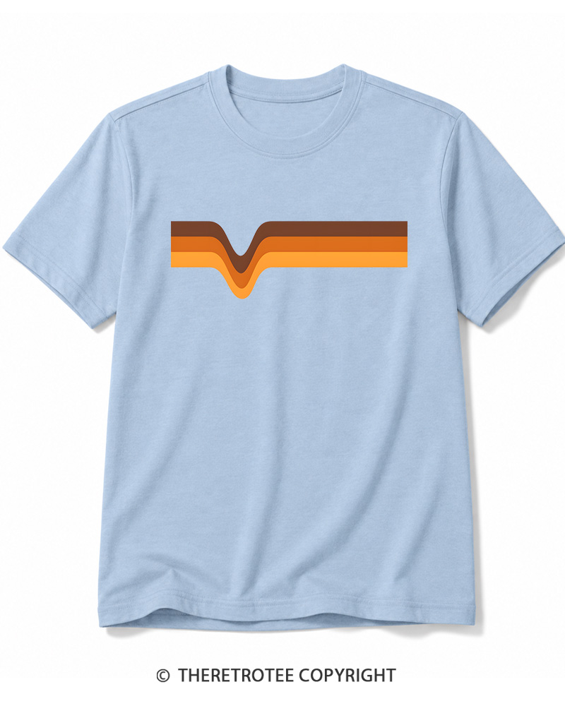 TheRetroTee 1970s Stripes Brown Orange Yellow Cotton T-Shirt