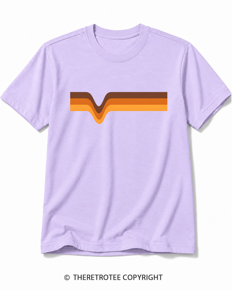 TheRetroTee 1970s Stripes Brown Orange Yellow Cotton T-Shirt